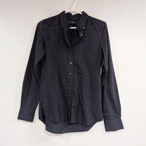 Lacoste Pinstriped Button Down Shirt Navy Blue Size Small Size 36